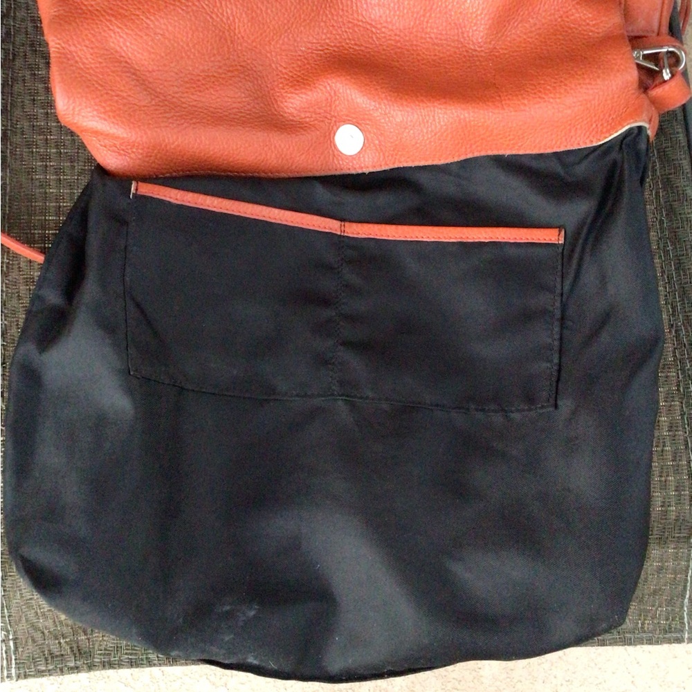 Pulicati Italy Orange Leather Hobo Shoulder Bag - Picture 6 of 6